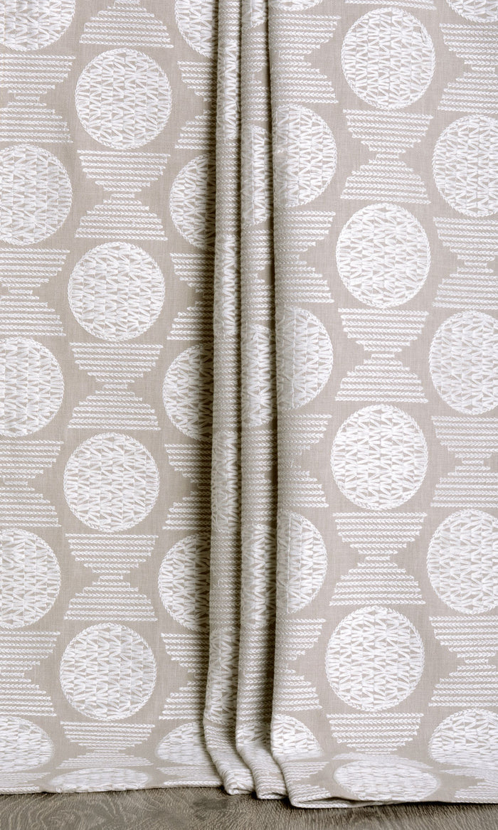 Geometric Patterned Curtains for Living, Bedroom, Kitchen, Bathroom (Oatmeal Beige)