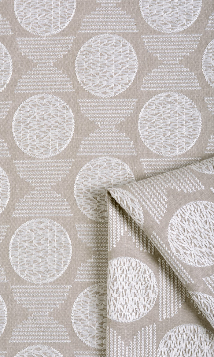 Geometric Patterned Curtains / Drapes / Window Drapery Panels (Oatmeal Beige)