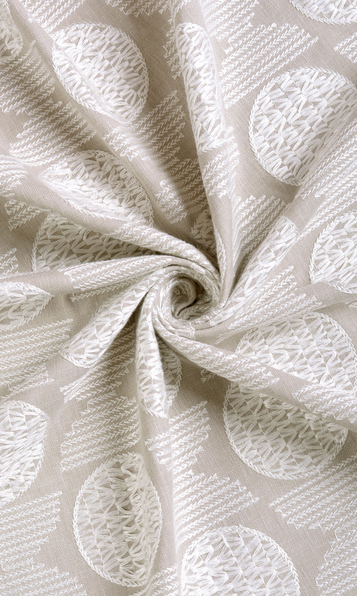 Geometric Patterned Made-to-Measure Curtains (Oatmeal Beige)