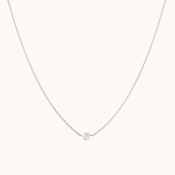 Supernova White Sapphire Necklace in sterling silver