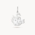 swan mama charm - sterling silver, diamonds