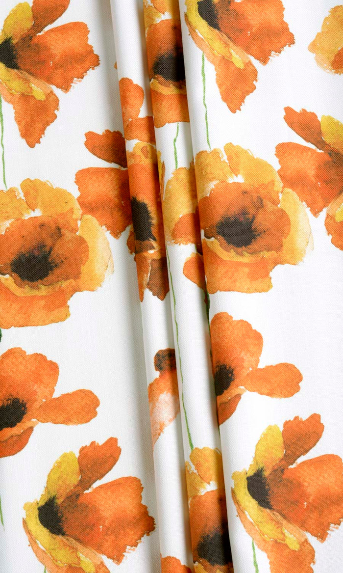 Floral Print Curtains (Orange/ Yellow) Extra Long Short Wide