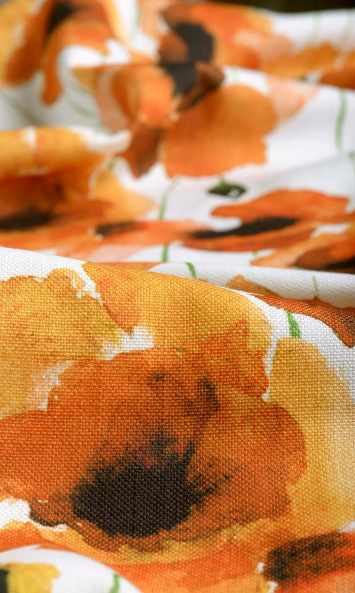 Floral Print Curtains / Drapes / Window Drapery Panels (Orange/ Yellow)