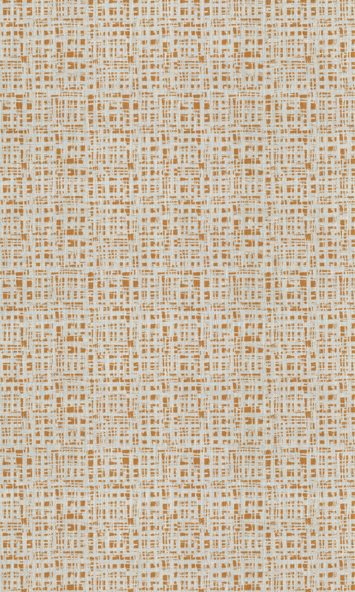 Abstract Print Fabric Material By the Metre (Eggshell White/ Orange)