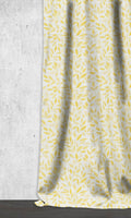 Botanical Print Curtains (White/ Yellow)