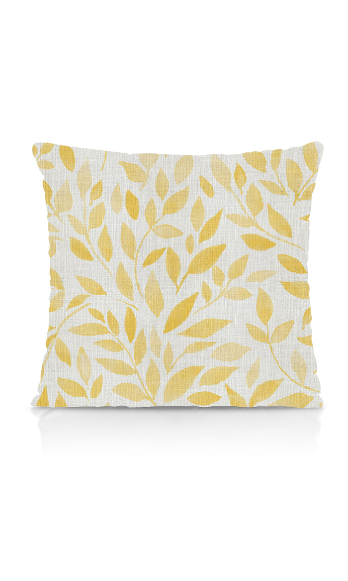 Botanical Print Pinch Pleat, Rod Pocket, Eyelet Curtains (White/ Yellow)