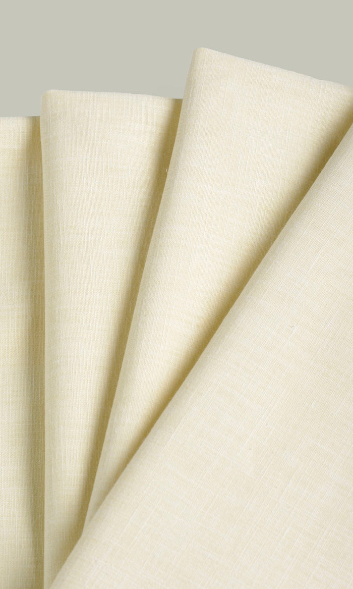 Linen Texture Curtains / Drapes / Window Drapery Panels (Warm Ivory)