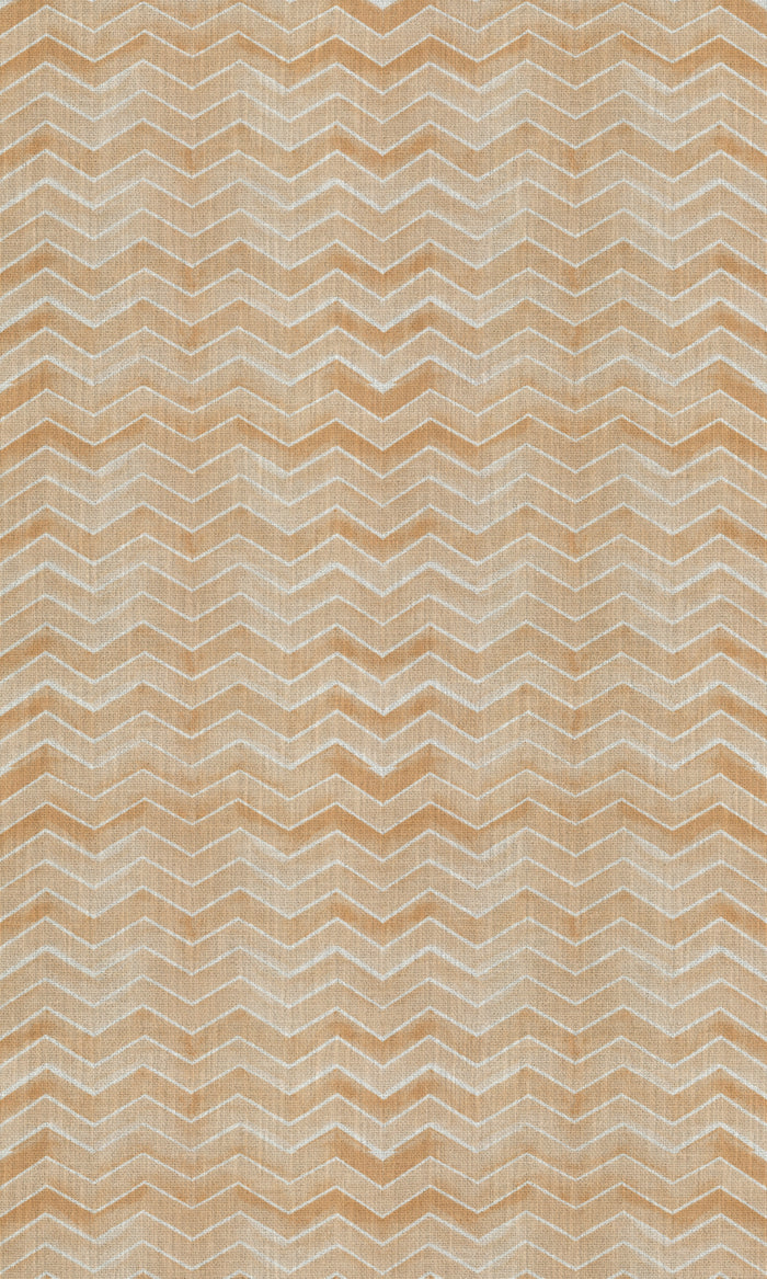 Chevron Print Fabric Material By the Metre (Orange/ Brown)