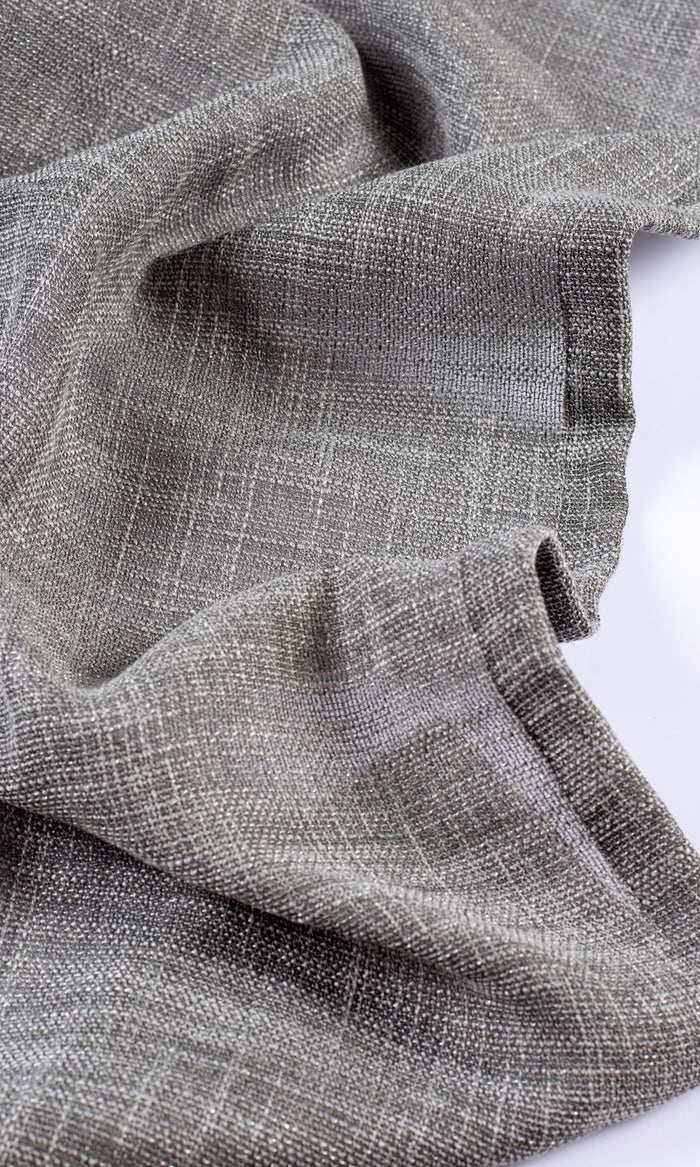 Textured Sheer Home Textile Fabric Material By the Metre (Stone Gray)