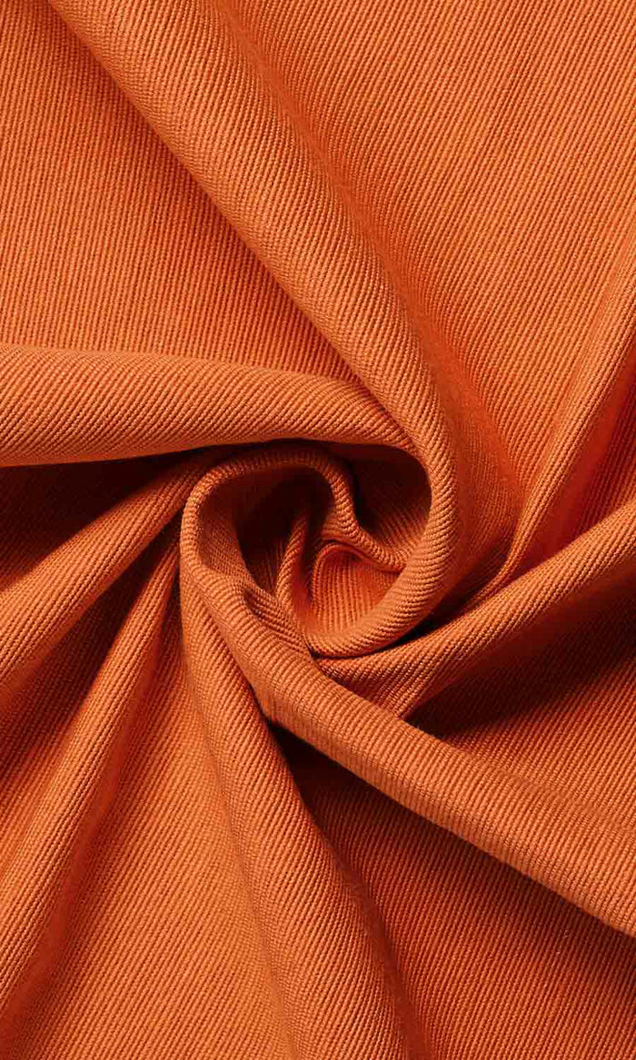 Cotton Pinch Pleat, Rod Pocket, Eyelet Curtains (Muted Orange)