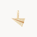 Take Flight Paper Plane Charm in 10k yellow gold with brilliant diamond