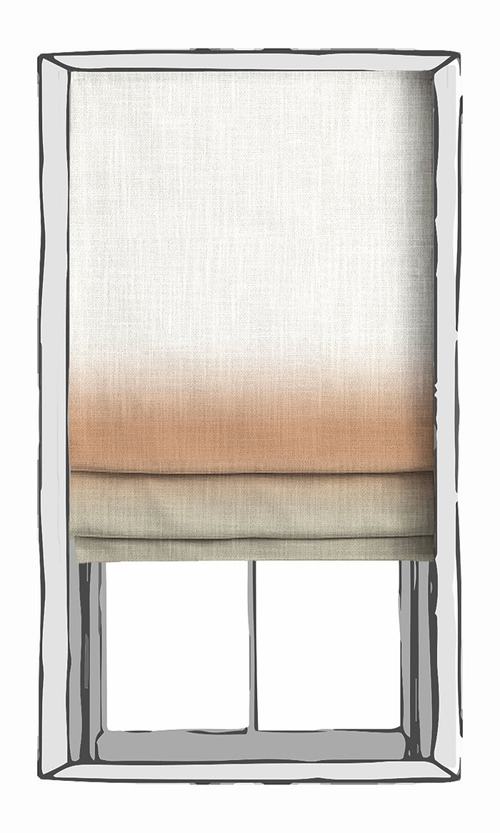 3-Tone Ombre Drapes for Living, Bedroom, Kitchen, Bathroom (Rust Orange/ Beige)