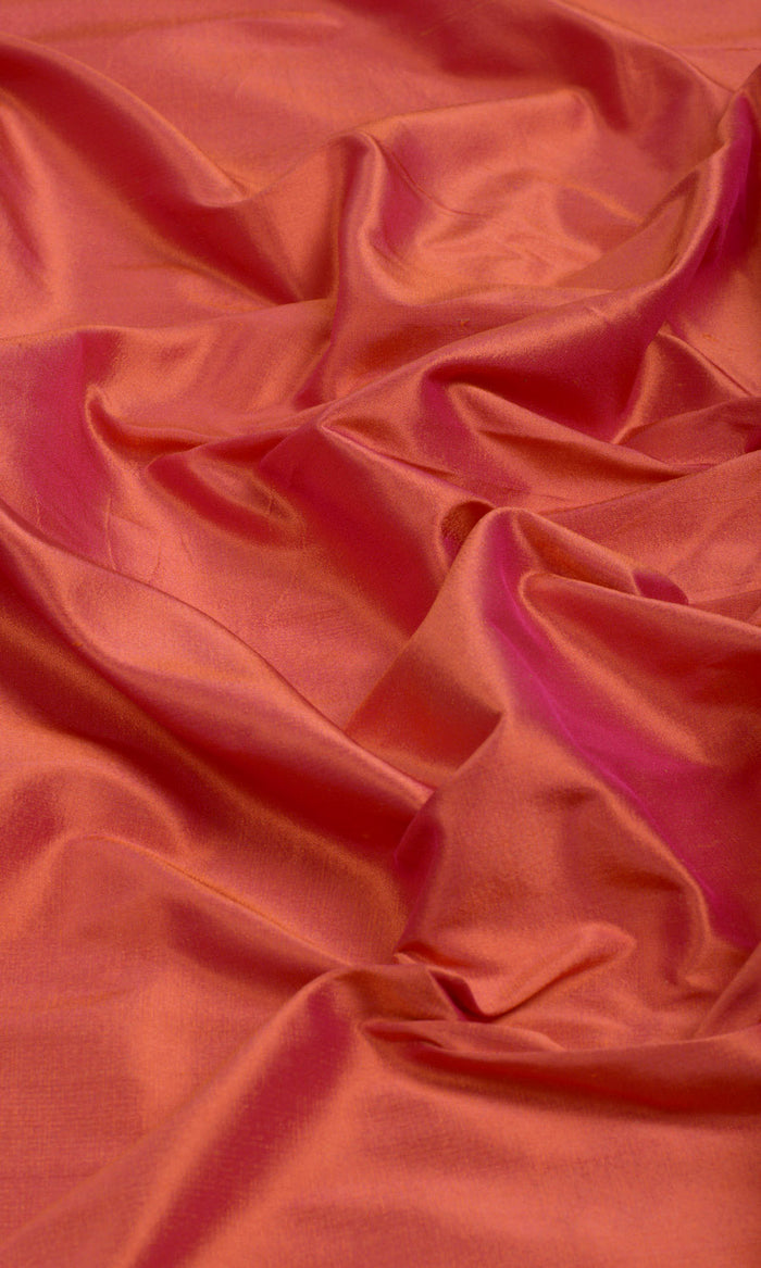 Shantung Silk Window Treatments Fabric By the Metre (Brick Orange/ Red)