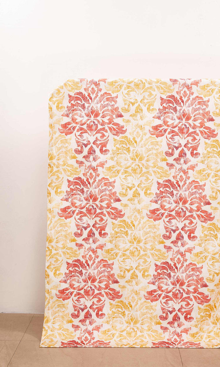 Printed Window Treatments Fabric By the Metre (Red/ Yellow)