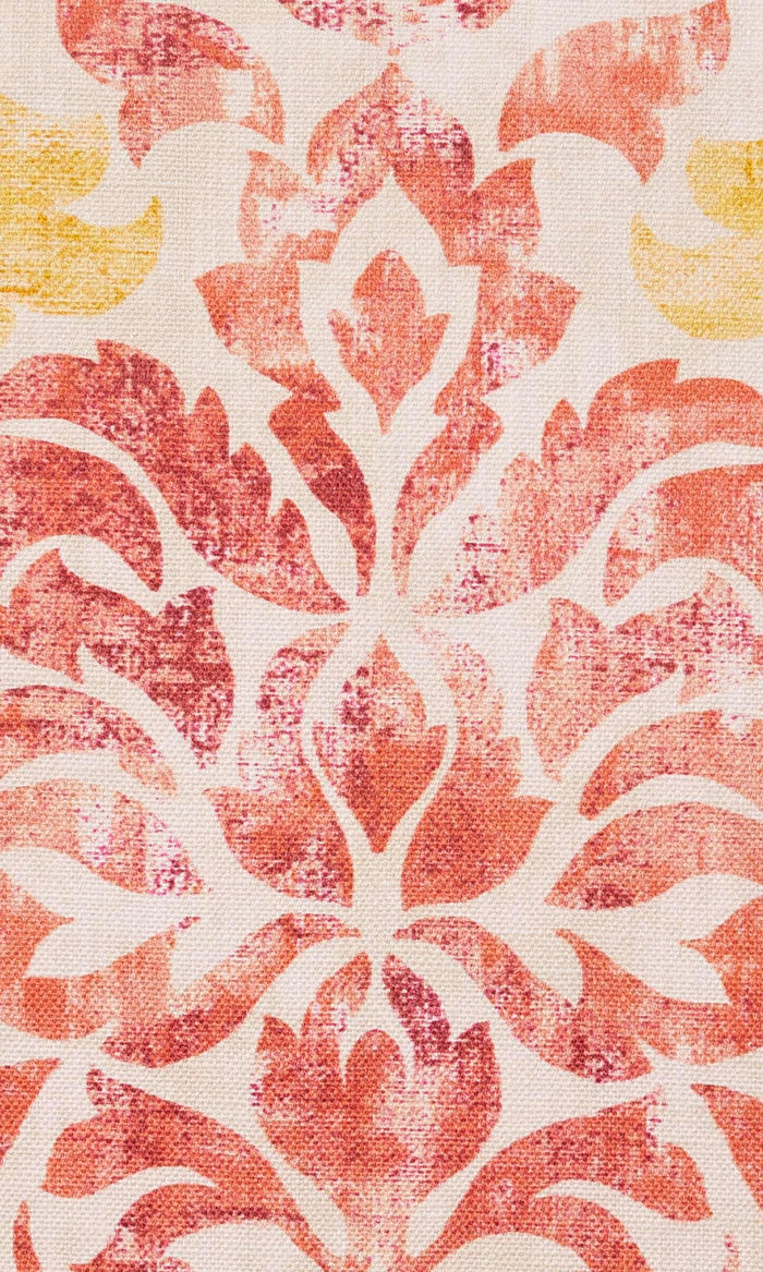 Printed Home Textile Fabric Material By the Metre (Red/ Yellow)