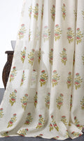Sheer Floral Home Décor Fabric By the Metre (Cream/ Red/ Blue)
