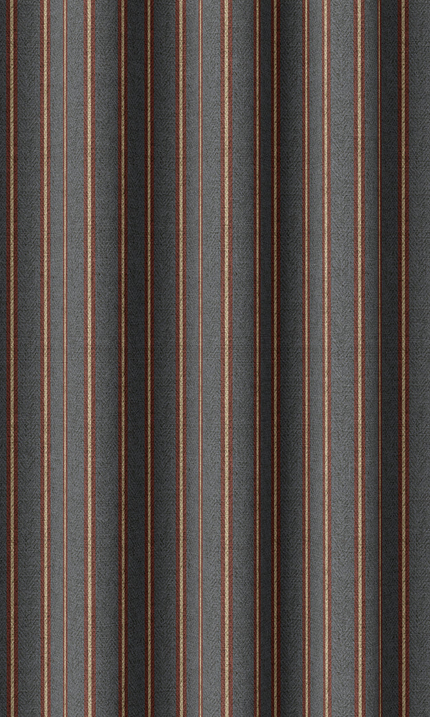 Modern Striped Home Textile Fabric Material By the Metre (Grey & Red)