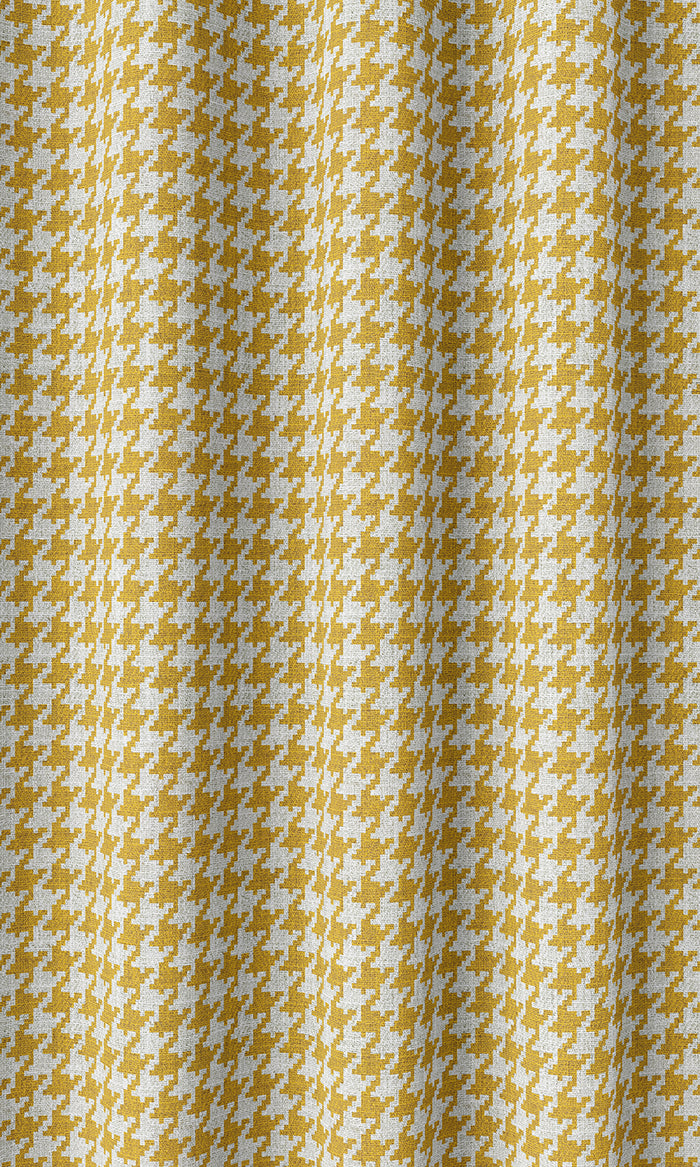 Houndstooth Curtains (Deep Yellow/ White)