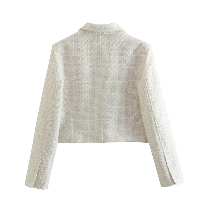 Textured Short Blazer.