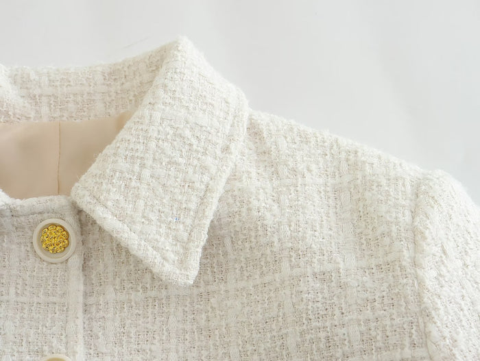 Textured Short Blazer.