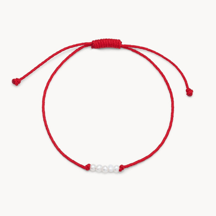 The Abacus Pearl Contemplation Cord Bracelet with red cord
