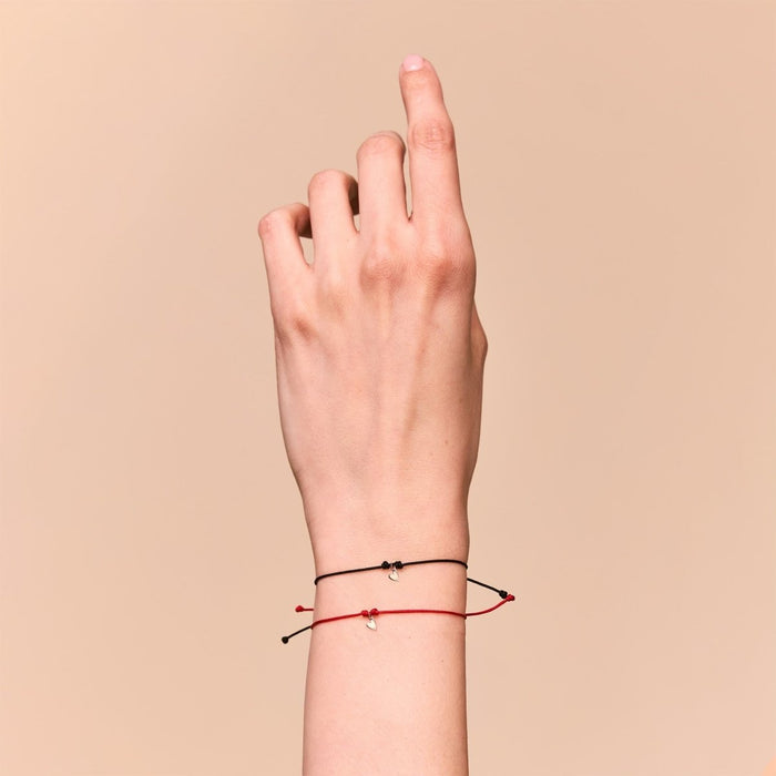 The deep love contemplation cord bracelet - 10k yellow gold, red cord