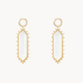 The Goddess Mother of Pearl Earring Charm in 10k yellow gold with mother of pearl gemstone