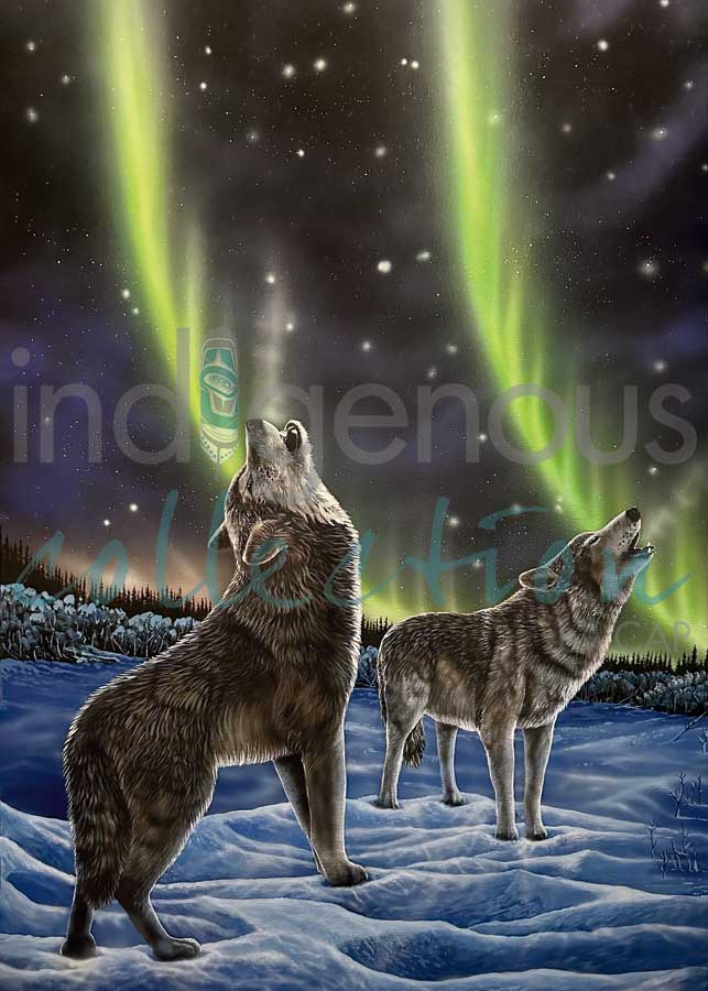 Ronnie Simon The Howling Pair Wall Art | Native Art Canada