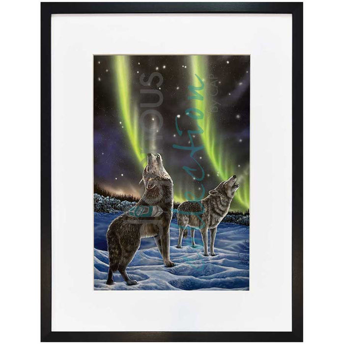 The Howling Pair Wall Art by Ronnie Simon |  Indigenous Art Print Canada