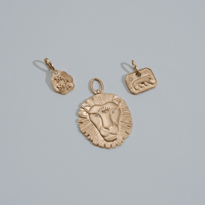 The Mama Charm in 10k yellow gold, alternate angle detail view 2