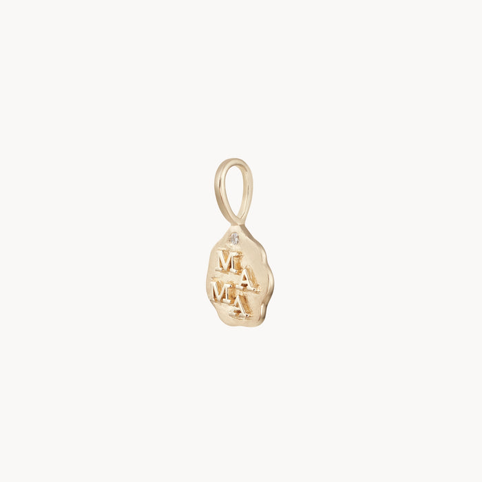 The Mama Charm in 10k yellow gold, alternate angle detail view 4