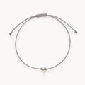 The Moon Phases Contemplation Cord Bracelet in 10k yellow gold with grey cord