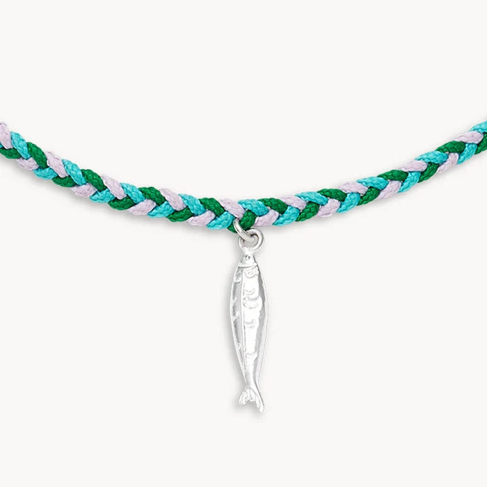 the wanderer's cord anklet trio - sterling silver, braided cord