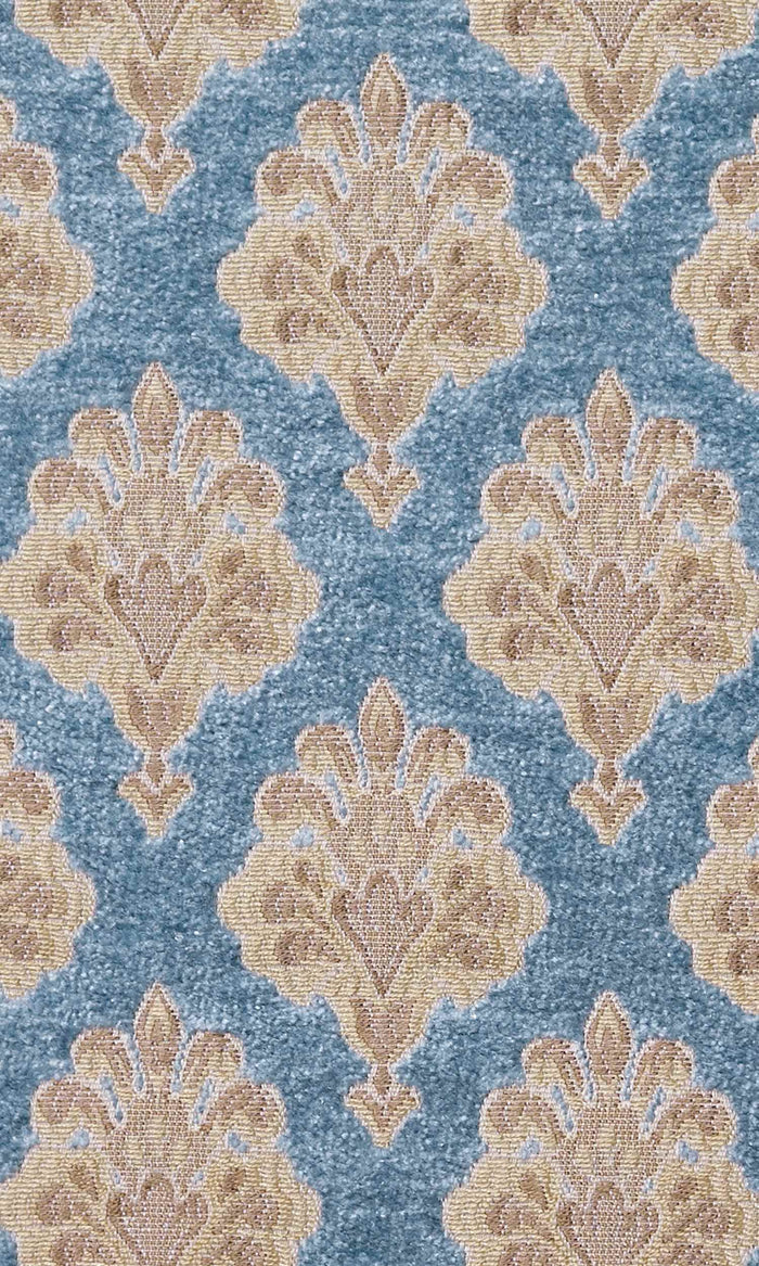 Floral Velvet Pinch Pleat, Rod Pocket, Eyelet Curtains (Beige/ Brown/ Blue)