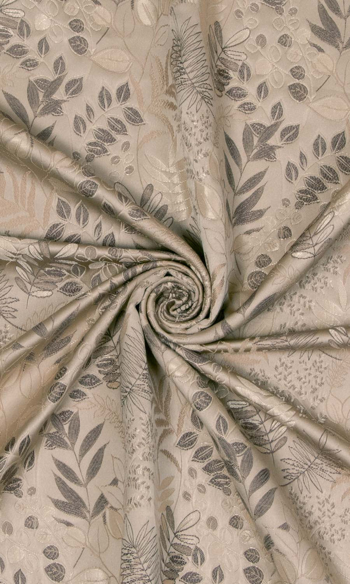 Botanical Fabric Material By the Metre (Mocha Brown)