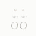 Tides and Treasures Earring Stack in sterling silver with pearl