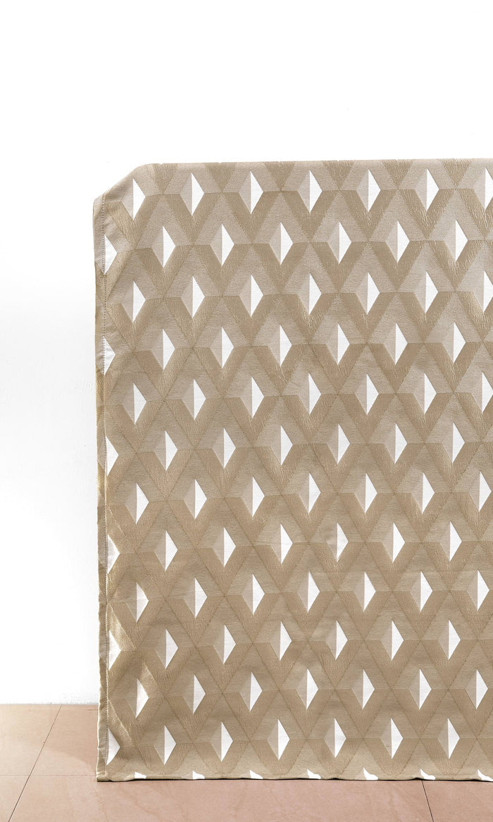 Geometric Home Décor Fabric By the Metre (Brown/ White)