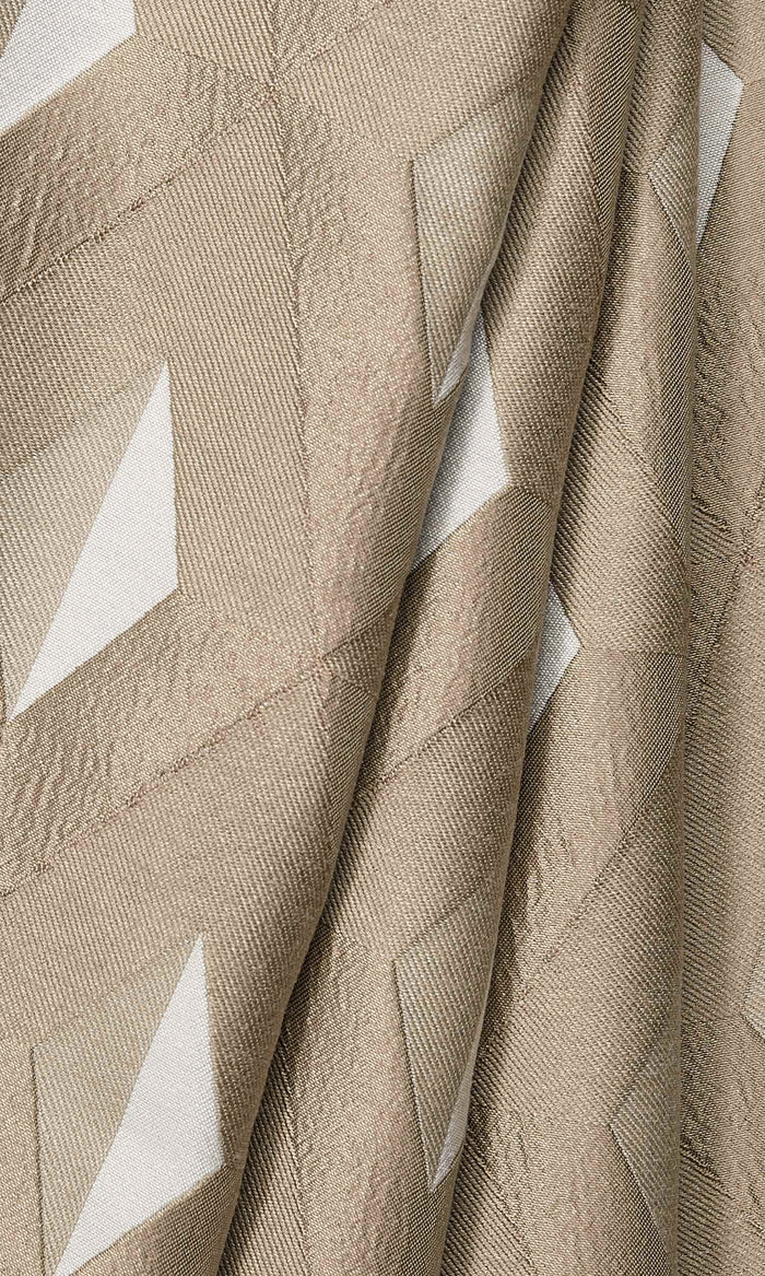 Geometric Window Treatments Fabric By the Metre (Brown/ White)