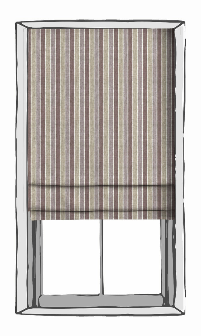 Striped Print Window Treatments Fabric By the Metre (Lavender/ Beige)