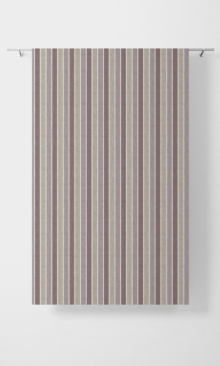 Striped Print Fabric Material By the Metre (Lavender/ Beige)