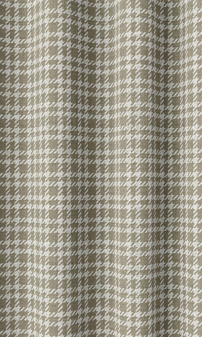 Modern Check Patterned Home Décor Fabric By the Metre (Tan Brown)