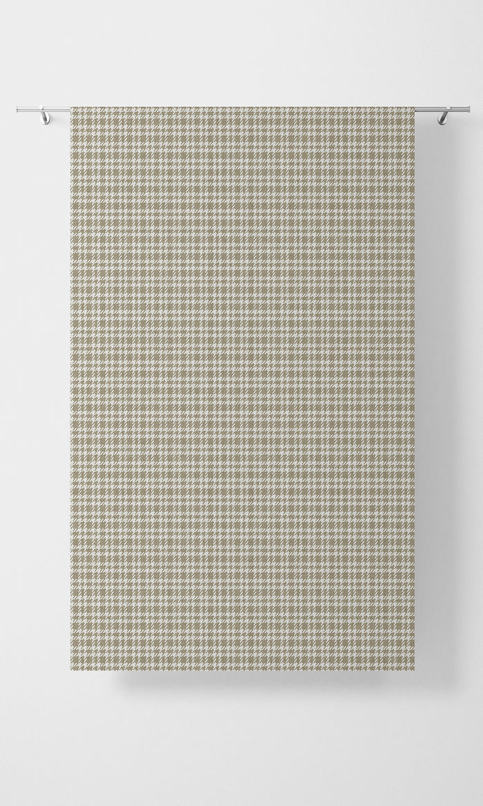 Modern Check Patterned Fabric Material By the Metre (Tan Brown)