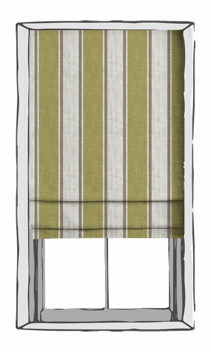 Modern Striped Print Curtains (Green/ Brown) Extra Long Short Wide