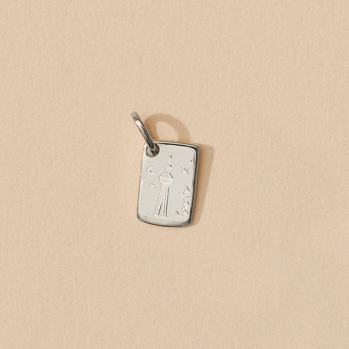 toronto postcard charm - sterling silver
