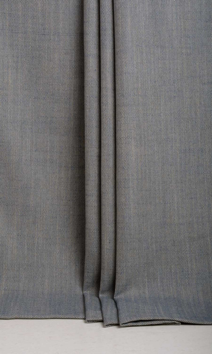 Herringbone Made-to-Measure Curtains (Navy Blue/ Brown/ Grey)