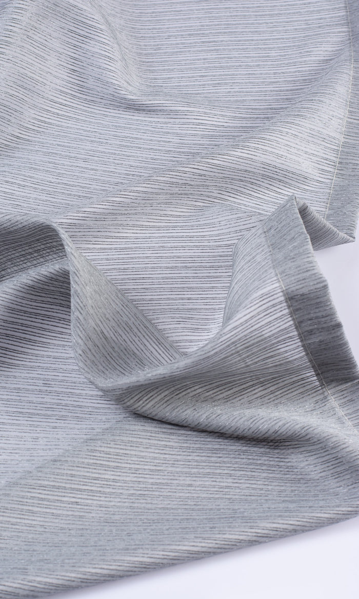 Striped Sheer Home Décor Fabric By the Metre (Silver Grey)