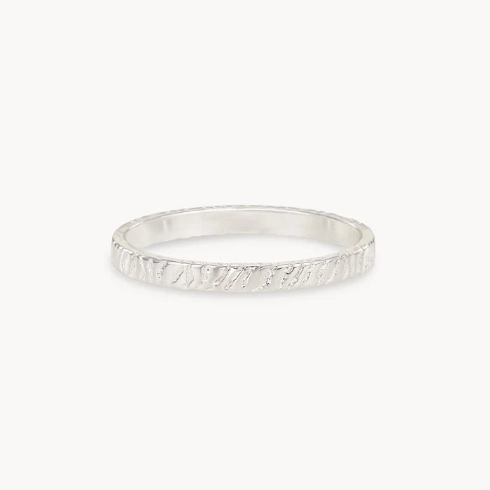 tree bark ring - sterling silver