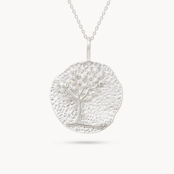 tree of life ancient coin medallion charm - sterling silver