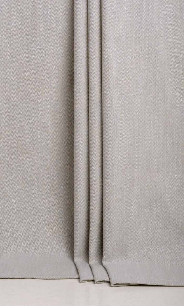 Herringbone Textured Curtains (Pale Grey) Extra Long Short Wide