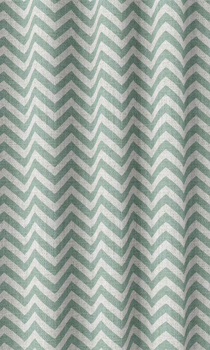 Chevron Print Home Décor Fabric By the Metre (Duck Egg Blue/ White)